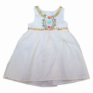 Aphorism Girls Ivory Sleeveless Dress Embroidered Bodice Sequin Details SZ 6X